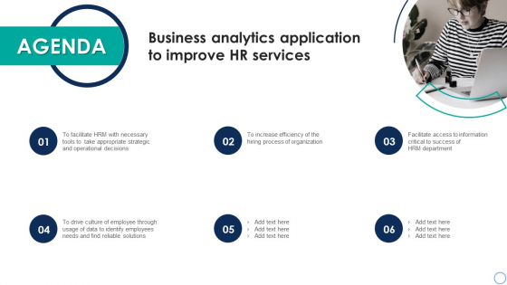Business Analytics Application Agenda Business Analytics Application To Improve HR Information PDF