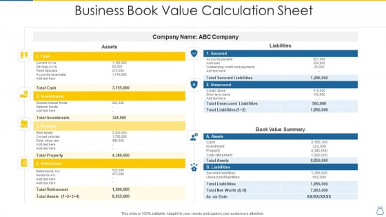 Business Book Value Calculation Sheet Diagrams PDF Business Book Value Calculation Sheet Diagrams PDF