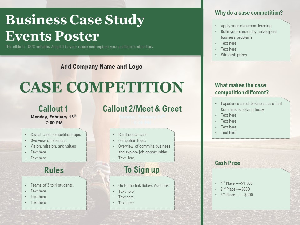 Business Case Study Events Poster Ppt PowerPoint Presentation Gallery Slide Download PDF