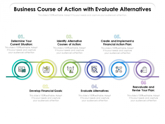 Business Course Of Action With Evaluate Alternatives Ppt PowerPoint Presentation File Summary PDF Business Course Of Action With Evaluate Alternatives Ppt PowerPoint Presentation File Summary PDF