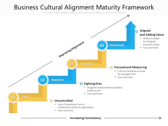 Business Cultural Alignment Maturity Framework Ppt PowerPoint Presentation Gallery Display PDF