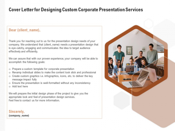 Business Customizable Cover Letter For Designing Custom Corporate Presentation Services Professional PDF Business Customizable Cover Letter For Designing Custom Corporate Presentation Services Professional PDF