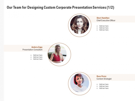 Business Customizable Our Team For Designing Custom Corporate Presentation Services Summary PDF Business Customizable Our Team For Designing Custom Corporate Presentation Services Summary PDF