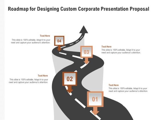 Business Customizable Roadmap For Designing Custom Corporate Presentation Proposal Themes PDF