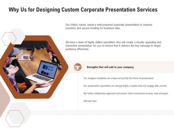 Business Customizable Why Us For Designing Custom Corporate Presentation Services Template PDF Business Customizable Why Us For Designing Custom Corporate Presentation Services Template PDF