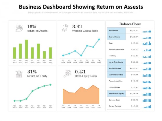 Business Dashboard Showing Return On Assests Ppt PowerPoint Presentation Show Graphic Images PDF