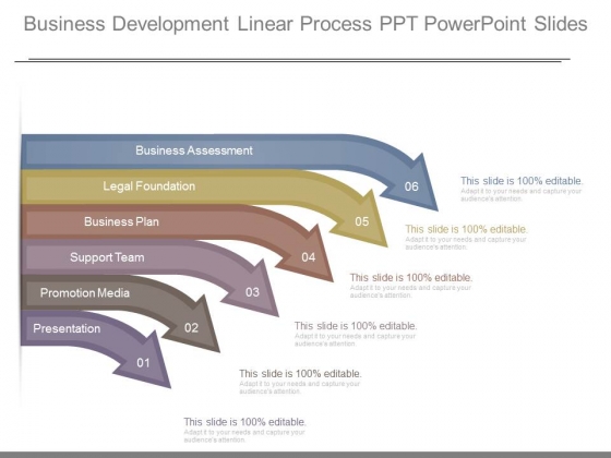 Business Development Linear Process Ppt Powerpoint Slides