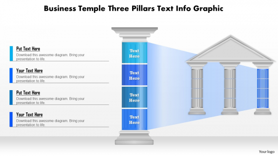 Business Diagram Business Temple Three Pillars Text Info Graphic Presentation Template