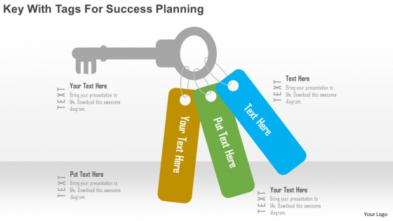 Business Diagram Key With Tags For Success Planning Presentation Template