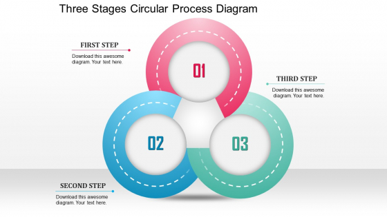 Business Diagram Three Stages Circular Process Diagram Presentation Template