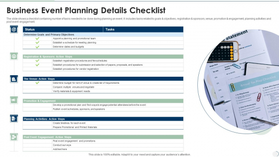 Business Event Planning Details Checklist Topics PDF