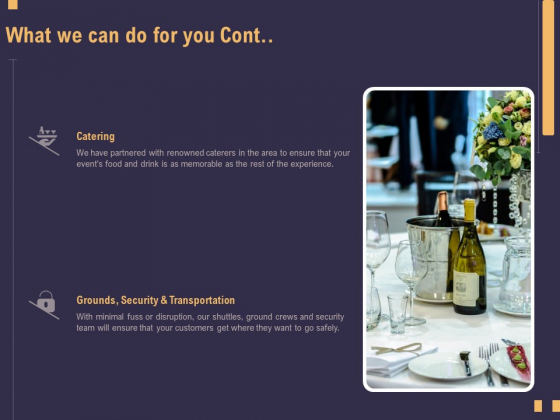 Business Event Planning What We Can Do For You Cont Ppt File Deck PDF Business Event Planning What We Can Do For You Cont Ppt File Deck PDF