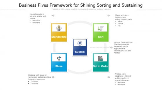 Business Fives Framework For Shining Sorting And Sustaining Ppt Slides Example File PDF Business Fives Framework For Shining Sorting And Sustaining Ppt Slides Example File PDF