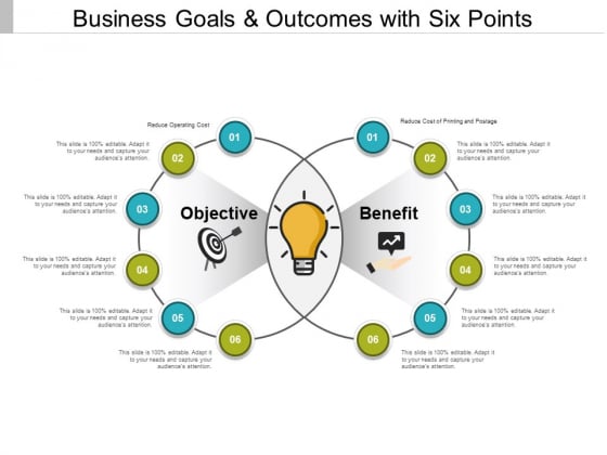 Business Goals And Outcomes With Six Points Ppt PowerPoint Presentation File Templates Business Goals And Outcomes With Six Points Ppt PowerPoint Presentation File Templates
