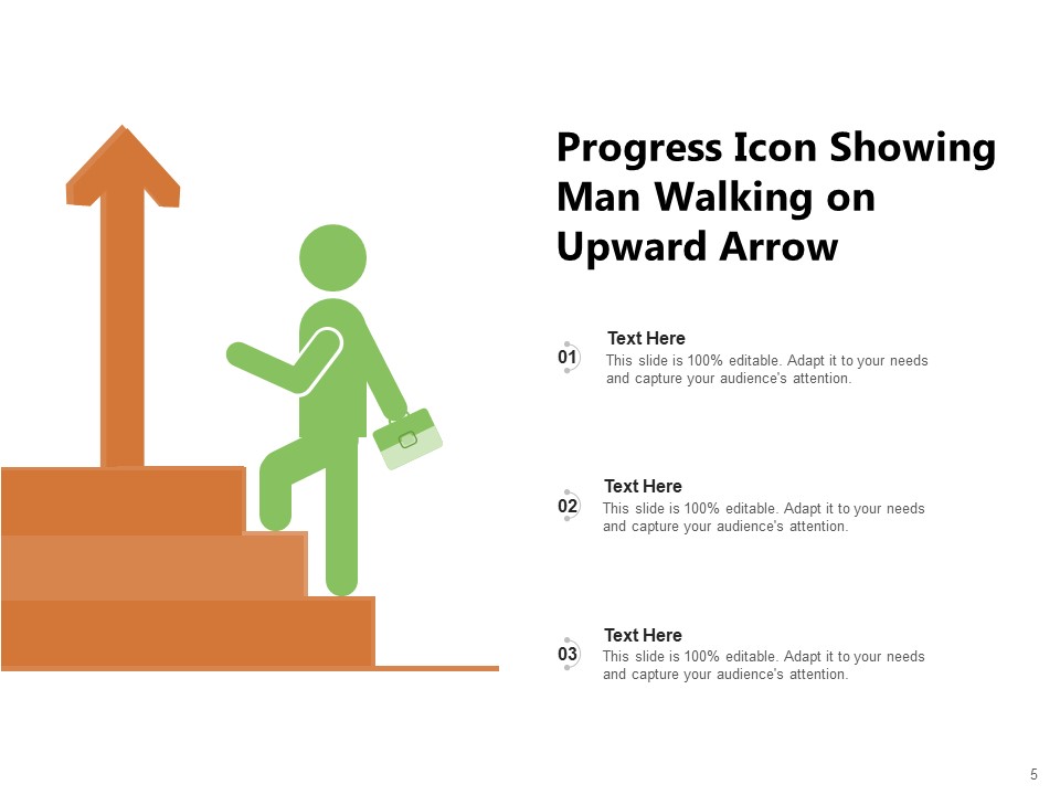 Business Growth Icon Progress Circle Arrow Ppt PowerPoint Presentation Complete Deck image adaptable