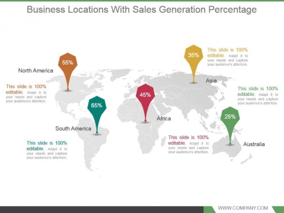 Business Locations With Sales Generation Percentage Good Ppt Example Business Locations With Sales Generation Percentage Good Ppt Example