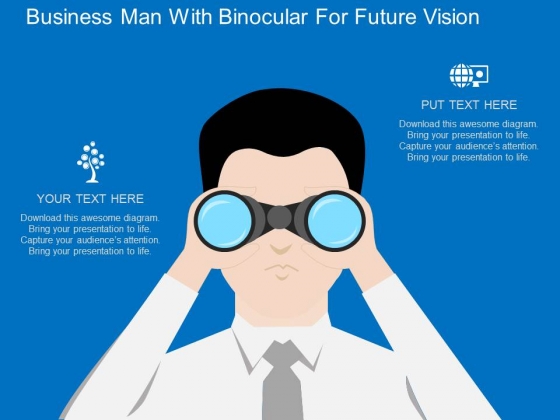Business Man With Binocular For Future Vision Powerpoint Template Business Man With Binocular For Future Vision Powerpoint Template