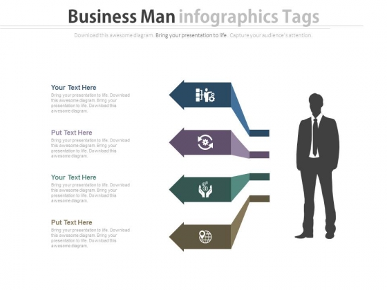 Business Man With Startup Process Tags Powerpoint Slides Business Man With Startup Process Tags Powerpoint Slides