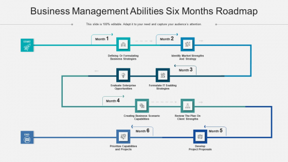 Business Management Abilities Six Months Roadmap Graphics