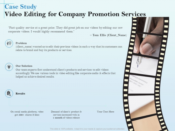 Business Marketing Video Making Case Study Video Editing For Company Promotion Services Inspiration PDF Business Marketing Video Making Case Study Video Editing For Company Promotion Services Inspiration PDF