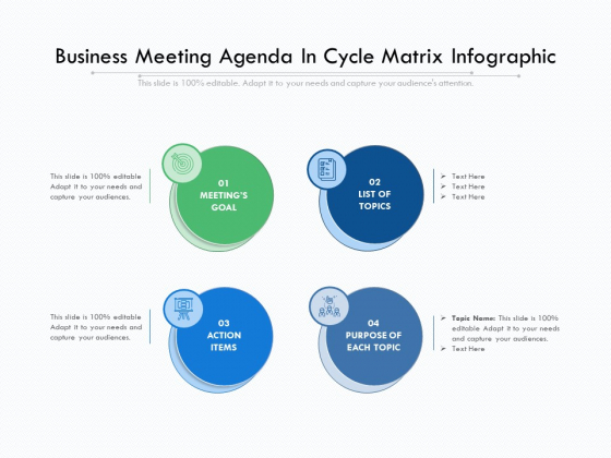Business Meeting Agenda In Cycle Matrix Infographic Ppt PowerPoint Presentation Gallery Background Designs PDF Business Meeting Agenda In Cycle Matrix Infographic Ppt PowerPoint Presentation Gallery Background Designs PDF