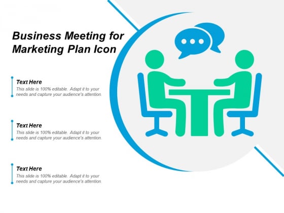 Business Meeting For Marketing Plan Icon Ppt PowerPoint Presentation Ideas Clipart Images