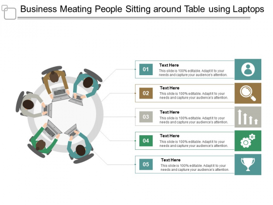 Business Meeting People Sitting Around Table Using Laptops Ppt PowerPoint Presentation Icon Design Inspiration
