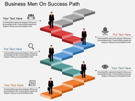 Business Men On Success Path Powerpoint Template Business Men On Success Path Powerpoint Template