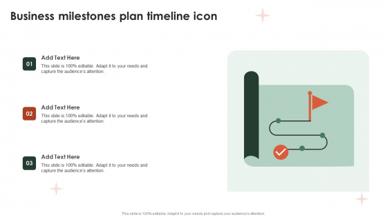 Business Milestones Plan Timeline Icon Ppt Gallery Summary PDF