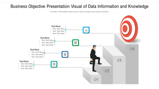 Business Objective Presentation Visual Of Data Information And Knowledge Information PDF