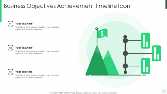 Business Objectives Achievement Timeline Icon Graphics PDF Business Objectives Achievement Timeline Icon Graphics PDF