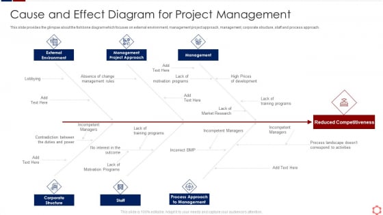 Business Operation Modeling Approaches Cause And Effect Diagram For Project Management Clipart PDF