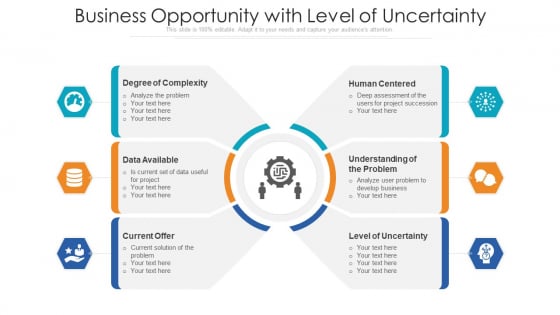 Business Opportunity With Level Of Uncertainty Icons PDF