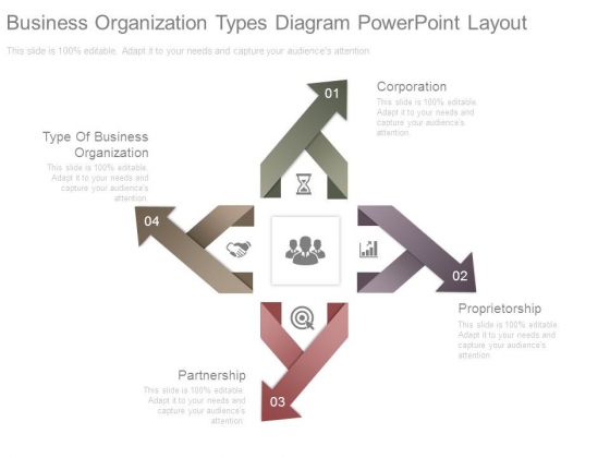 Business Organization Types Diagram Powerpoint Layout