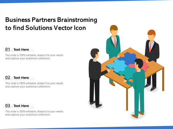 Business Partners Brainstorming To Find Solutions Vector Icon Ppt PowerPoint Presentation Styles Guide PDF