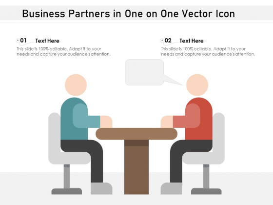 Business Partners In One On One Vector Icon Ppt PowerPoint Presentation File Layouts PDF