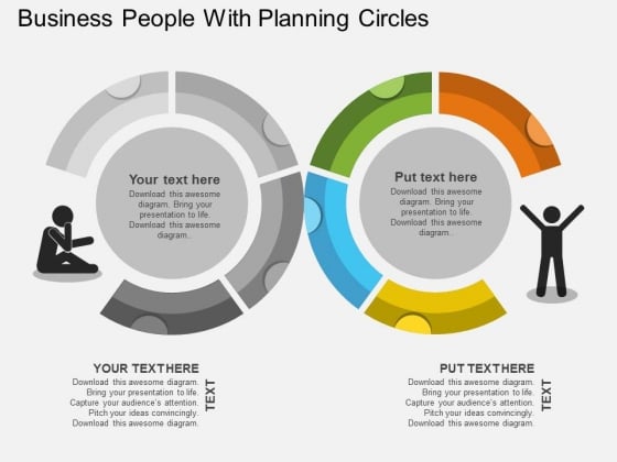 Business People With Planning Circles Powerpoint Template