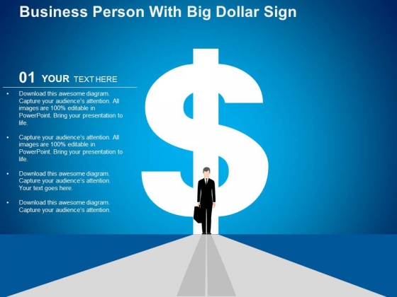 Business Person With Big Dollar Sign Powerpoint Templates Business Person With Big Dollar Sign Powerpoint Templates