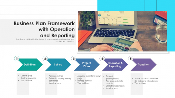 Business Plan Framework With Operation And Reporting Ppt Layouts Vector PDF