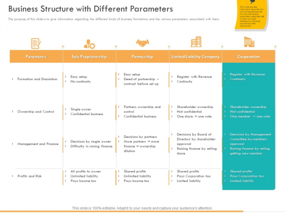 Business Planning And Strategy Playbook Business Structure With Different Parameters Formats PDF Business Planning And Strategy Playbook Business Structure With Different Parameters Formats PDF