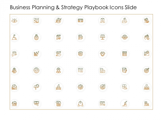Business Planning And Strategy Playbook Icons Slide Icons PDF