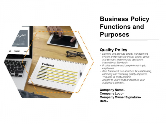 Business Policy Functions And Purposes Ppt PowerPoint Presentation Icon Shapes