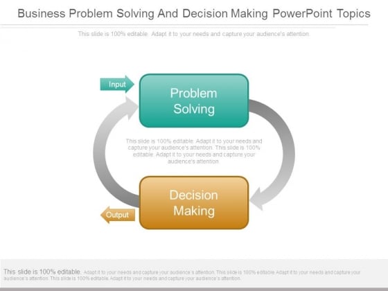 Business Problem Solving And Decision Making Powerpoint Topics