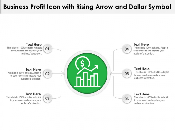 Business Profit Icon With Rising Arrow And Dollar Symbol Ppt PowerPoint Presentation File Sample PDF