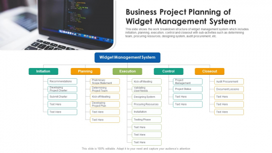 Business Project Planning Of Widget Management System Ppt PowerPoint Presentation Gallery Templates PDF Business Project Planning Of Widget Management System Ppt PowerPoint Presentation Gallery Templates PDF