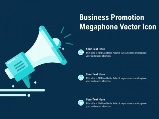 Business Promotion Megaphone Vector Icon Ppt Powerpoint