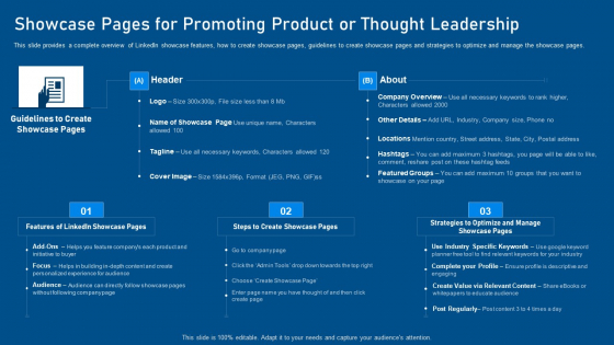 Business Promotion Using Linkedin Showcase Pages For Promoting Product Or Thought Leadership Inspiration PDF Business Promotion Using Linkedin Showcase Pages For Promoting Product Or Thought Leadership Inspiration PDF