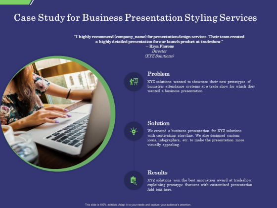 Business Proposal Case Study For Business Presentation Styling Services Ppt Summary Show PDF Business Proposal Case Study For Business Presentation Styling Services Ppt Summary Show PDF