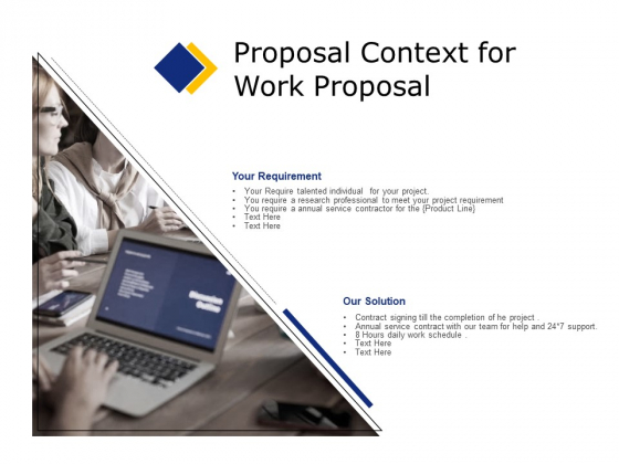 Business Proposal Context For Work Proposal Ppt Gallery Slide PDF