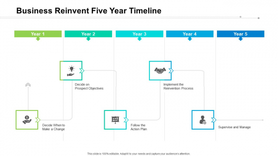 Business Reinvent Five Year Timeline Background Business Reinvent Five Year Timeline Background